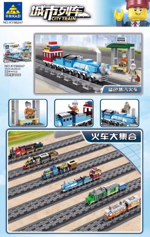 KAZI / GBL / BOZHI KY98247 City Train: Blue Steam Train (Small) 0