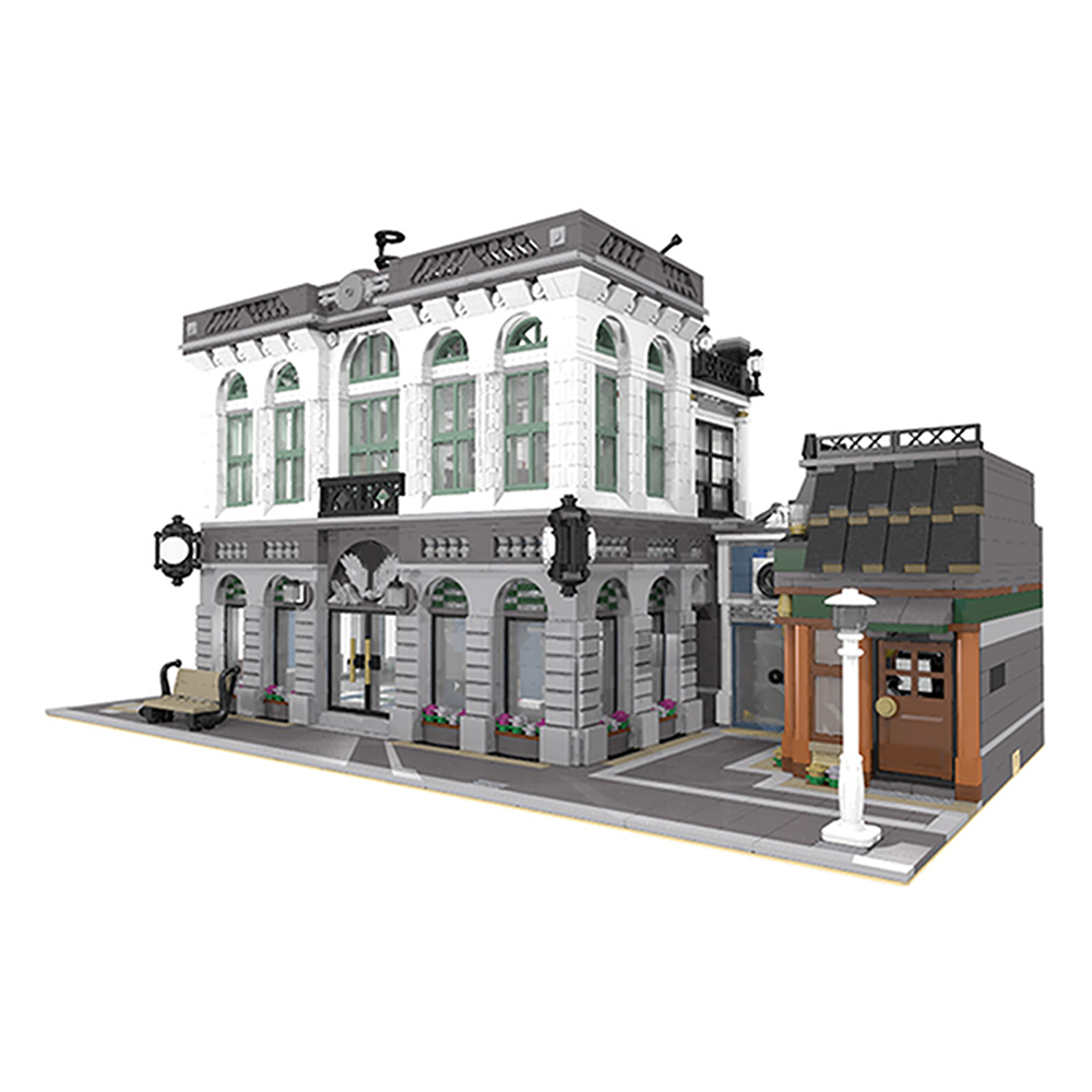 MOC 10811 Brick Bank with Coffee Shop 3 - KAZI Block