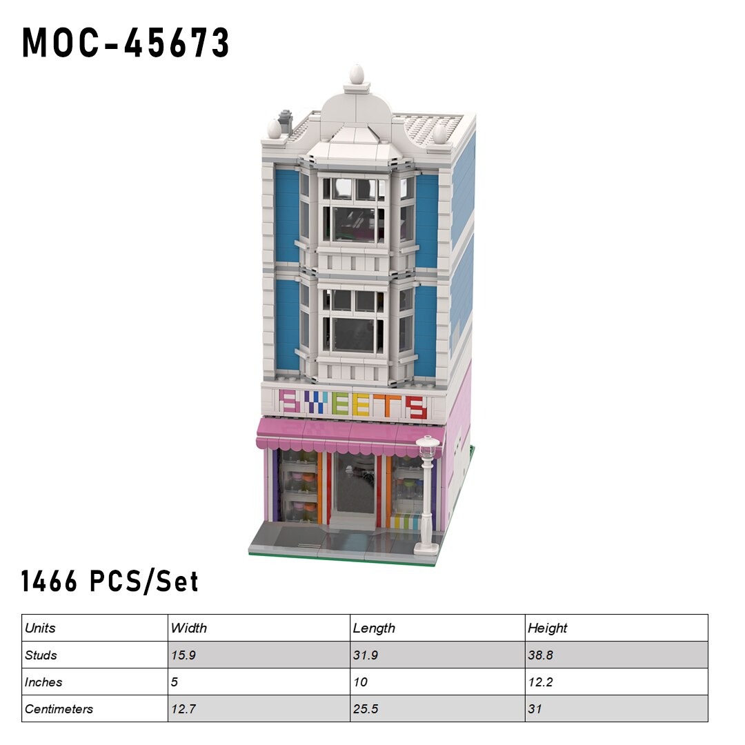 authorized moc 45673 1466 pcs candy shop main 5 - KAZI Block