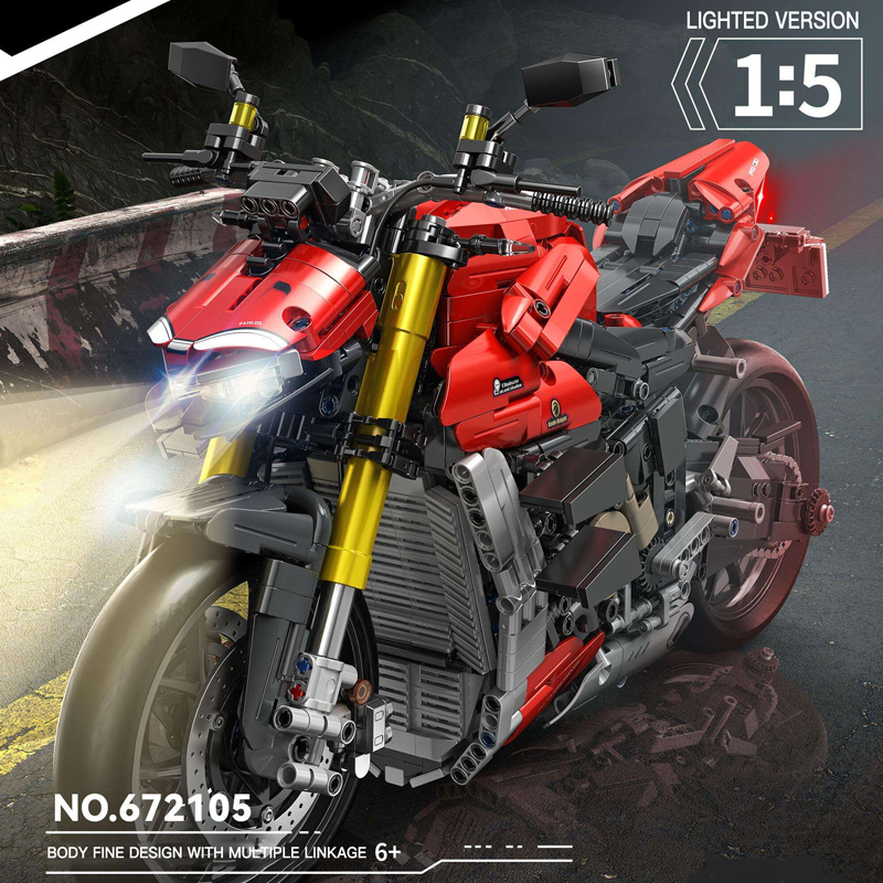 PANLOS 672105 Red Motorcycle 1 - KAZI Block