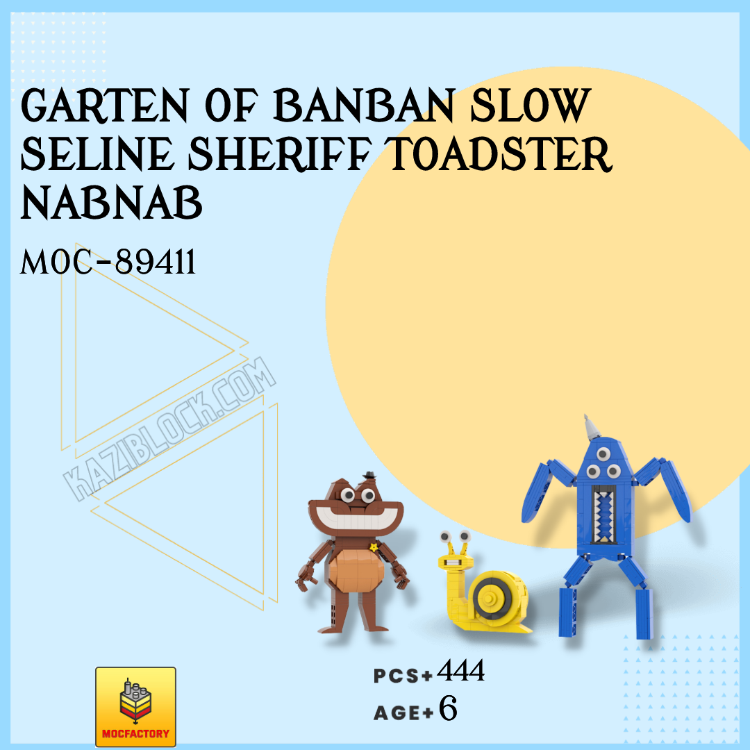 MOC Factory 89411 Garten of Banban Slow Seline Sheriff Toadster Nabnab with  444 Pieces