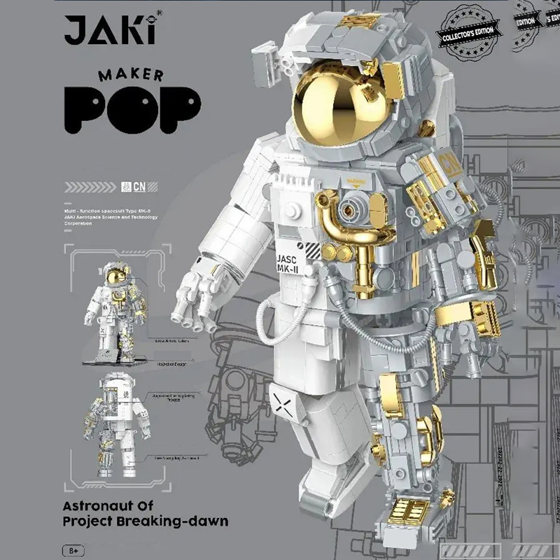 JAKI 9116 Creator Gold Version Space astronaut Building Blocks 1 - KAZI Block