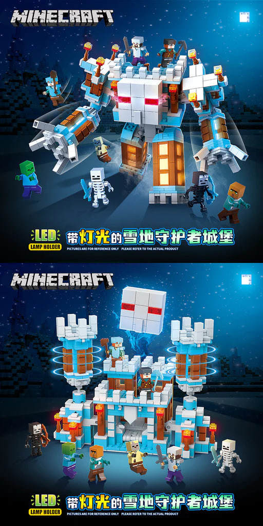 Quan Guan 751 Minecraft Snow Guardian Castle with Lights 2 - KAZI Block