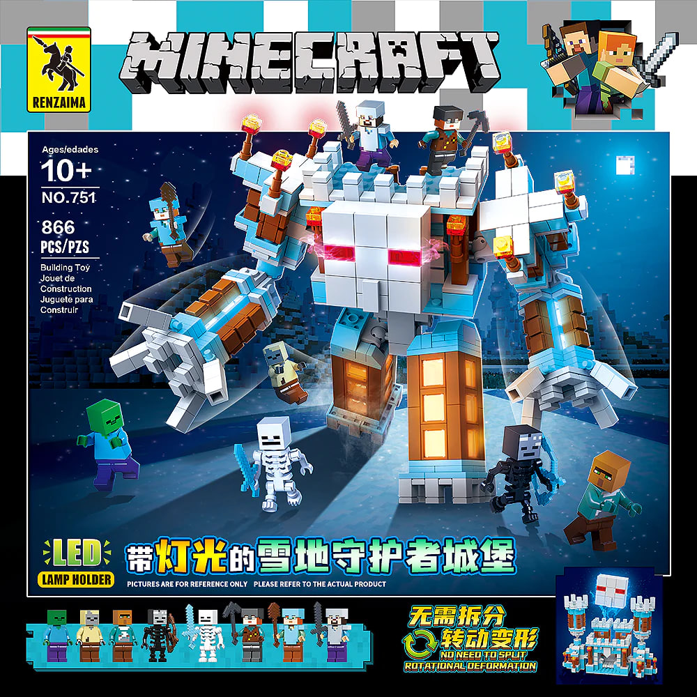 Quan Guan 751 Minecraft Snow Guardian Castle with Lights 3 - KAZI Block