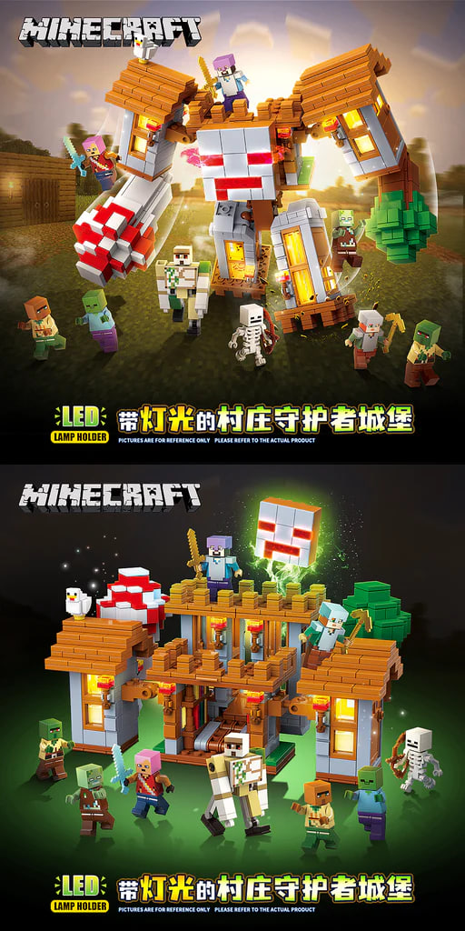 Quan Guan 752 Minecraft Village Guardian Castle with Lights 3 - KAZI Block