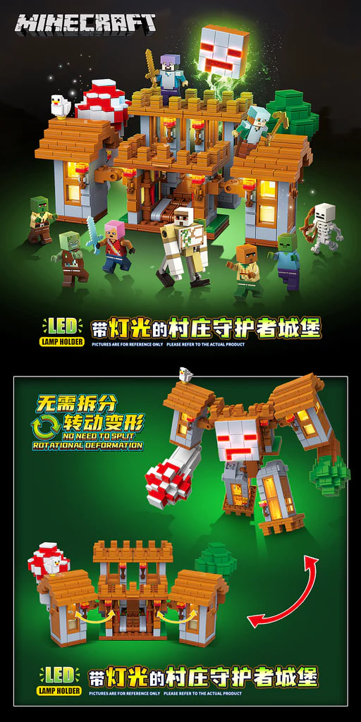 Quan Guan 752 Minecraft Village Guardian Castle with Lights 4 - KAZI Block