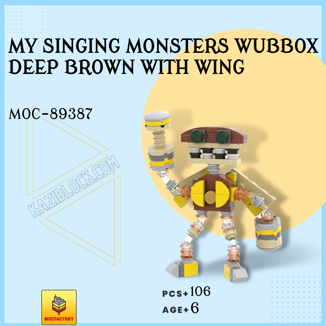 MOCBRICKLAND 89387 My Singing Monsters Wubbox Deep Brown with Wing