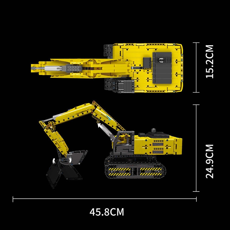 Mould King 15061 Motor Yellow Mechanical Digger 3 - KAZI Block