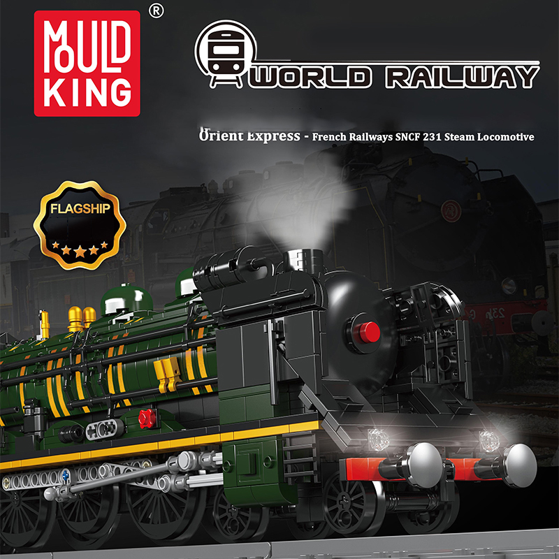Mould King 12025 Orient Express French Railways SNCF 231 Steam Locomotive Train With Motor 1 - KAZI Block