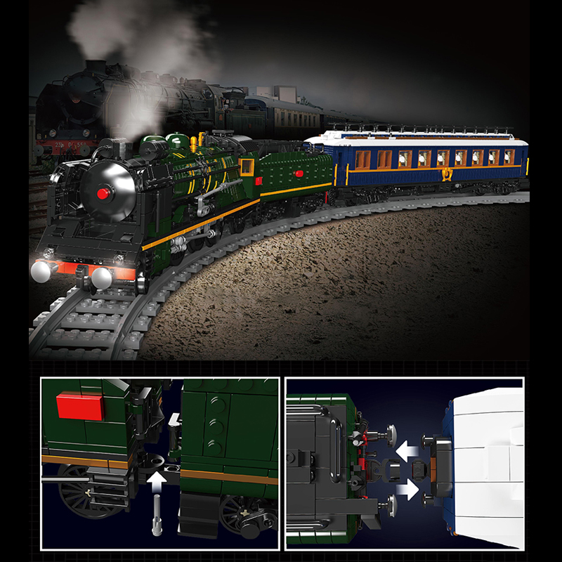 Mould King 12025 Orient Express French Railways SNCF 231 Steam Locomotive Train With Motor 3 - KAZI Block