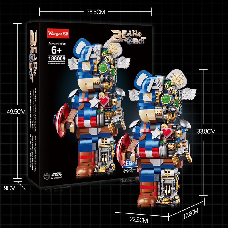 Wangao 188009 Captain America Semi Mechanical Bear Brick 5 - KAZI Block