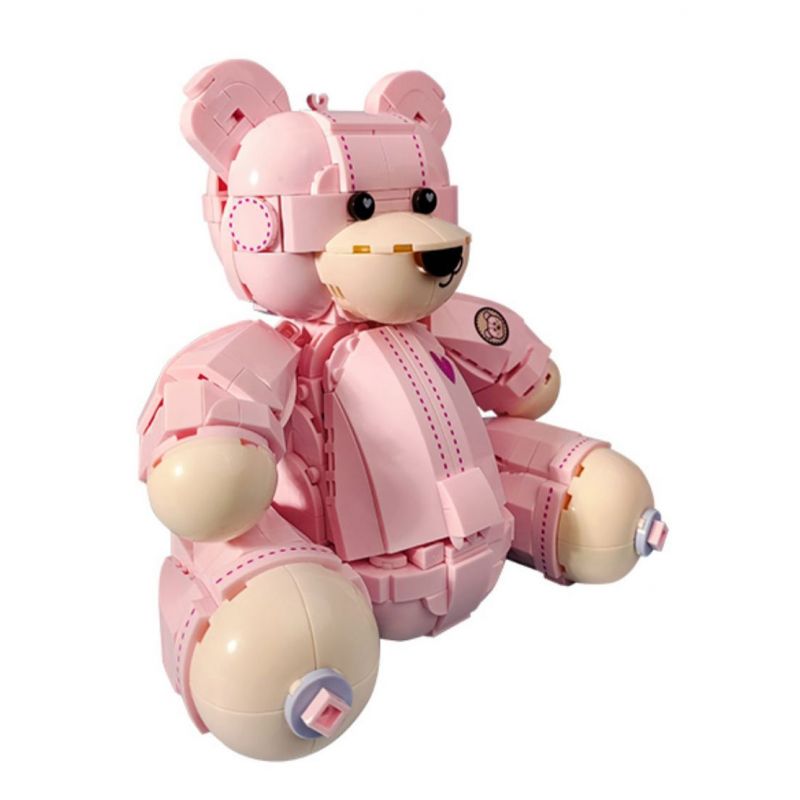 JAKI JK8135 Teddy Pink Bear Pink Roses 1 - KAZI Block