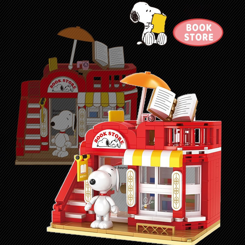 CACO S013 Peanuts Snoopy Book Store 1 - KAZI Block