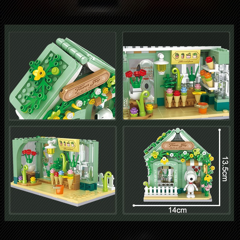 CACO S014 Peanuts Snoopy Flower Shop 3 - KAZI Block